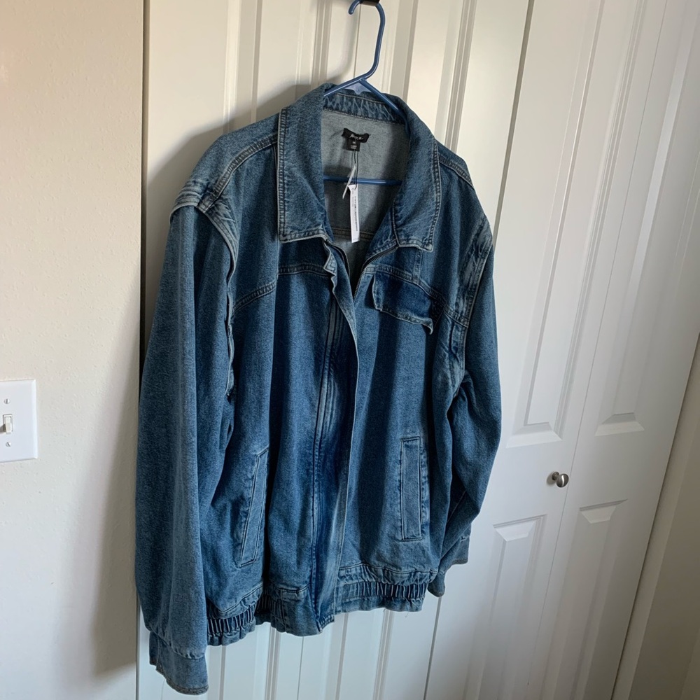 Nasty Gal Blue Jean Jacket with Detachable zip off sleeves - Picture 2 of 9